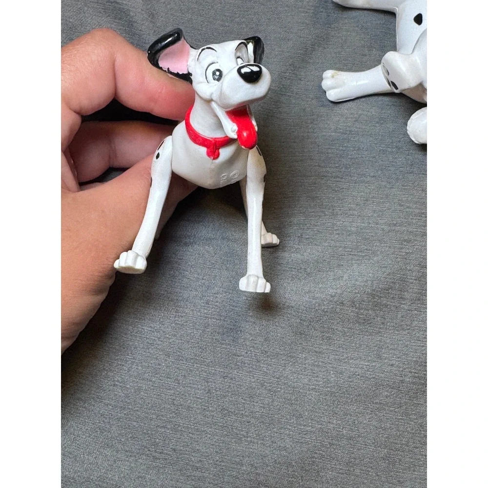 Vintage Disney 101 Dalmatians Toy‎ Figure Lot Pongo Puppy in London Bus 3pc Set